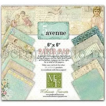 Набор бумаги 15х15 см "Авеню", 32 листа (Melissa Frances)
