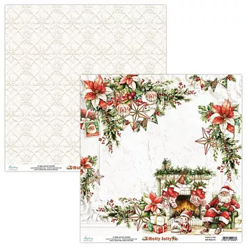 Бумага 30х30 см "Holly Jolly 01" (Mintay)