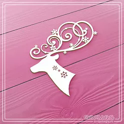 Чипборд "Волшебный олень", 7,2х6,8 см (СкрапМагия)