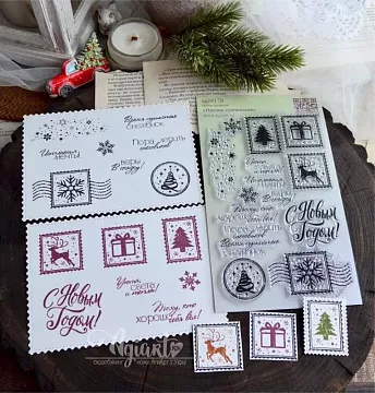 Штамп "Время снежинок", 4,5х4 см (AgiArt)