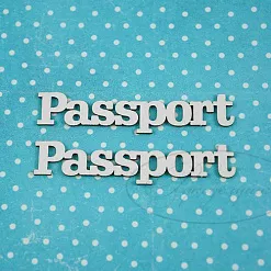 Чипборд "Паспорт 3. На английском", 6х1,5 см (Рукоделушка)