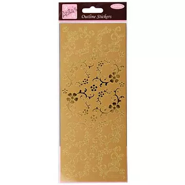 Контурные наклейки "Цветочные уголки", цвет золотой (DoCrafts)