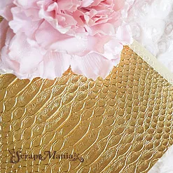 Отрез экокожи 30х69 см "Текстурный. Питон золотой" (Pty Китай)