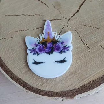 Акриловое украшение "Единорог сиреневый", 3х3,7 см, 1 шт