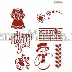 Трафарет пластиковый многоразовый 20*25см «Happy New Yaear» Трафарет пластиковый многоразовый 20*25см «Happy New Yaear»