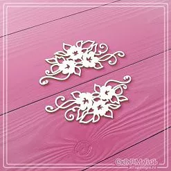 Чипборд "Цветы с завитками", 3х7 см (СкрапМагия)