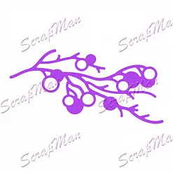 Нож "Веточка с ягодами", 4х8,1 см (Scrapman)