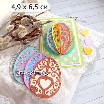 Нож "Пасха. Яичко ажурное 3D", 4,9х6,5 см (ScrapMania)