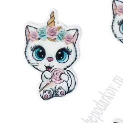 Акриловое украшение "Котенок с леденцом", 2,5х4 см, 1 шт Акриловое украшение "Котенок с леденцом", 2,5х4 см, 1 шт