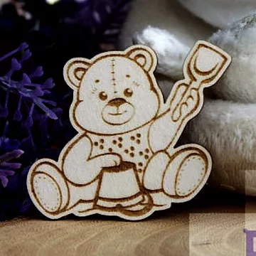 Украшение из чипборда "Мишка со строчкой 290" (Fantasy)