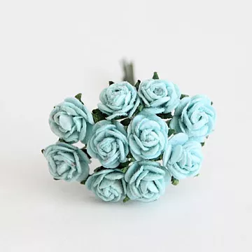 Букет мини розочек "Детский голубой", 10 шт (Craft)