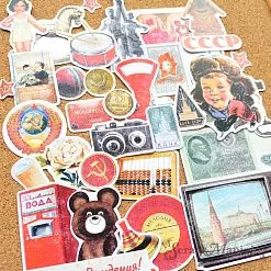 Набор высечек из бумаги "СССР. Олимпийский мишка", 34 шт (ScrapMania)