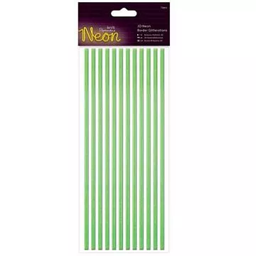 Набор акриловых наклеек с глиттером "Полоски. Неон. Зелёный" (DoCrafts)