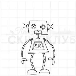 Штамп "Робот 11", 4х6,3 см (Скрапклуб)