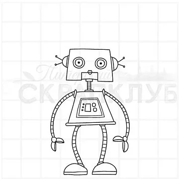 Штамп "Робот 11", 4х6,3 см (Скрапклуб)