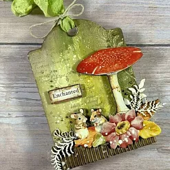 Набор деревянных украшений "Woodland", 16 шт (Stamperia)