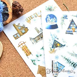 Набор наклеек А6 "Дачный Новый Год. Санки" (ScrapMania)