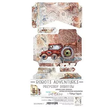 Набор бумаги 30х15 см "Robots adventures. Для вырезания. Конверты", 12 листов (CraftO'clock)