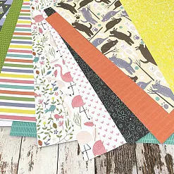 Набор бумаги 30х30 см с фольгированием "Cool kids 1/2", 18 листов (DCWV)