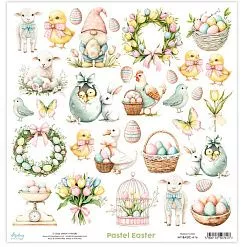 Бумага 30х30 см "Pastel Easter. Элементы" (Mintay)