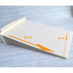Переплет на 5 разворотов, с листами 20х30, цвет белый, шаг 1 см