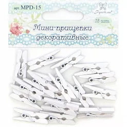 Набор деревянных прищепок "Белый" (Рукоделие)