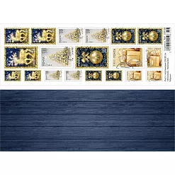 Лист с картинками 10х30 см "Фономикс. Новогодний. Марки" (ScrapMania)