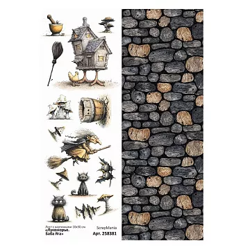 Лист с картинками 10х30 см "Лукоморье. Баба Яга" (ScrapMania)