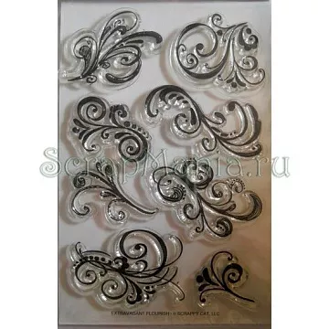 Набор штампов Scrappy Cat "Экстравагантные завитки"