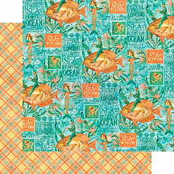 Набор бумаги 30х30 см "Voyage Beneath The Sea. На морском дне", 24 листа (Graphic 45)