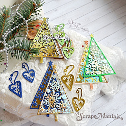 Нож "Елочка с подвесками", 5,8х9,4 см (ScrapMania)