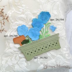 Нож "Уютная дача. Анютины глазки", 4,3х6,2 см (ScrapMania)