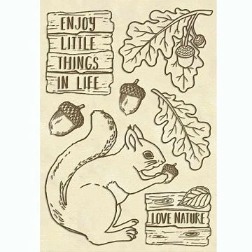Набор деревянных украшений "Forest. Squirrel", 8х8,5 см (Stamperia)
