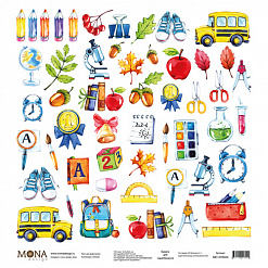 Набор бумаги 30х30 см "School", 12 листов (MonaDesign)