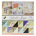 Набор бумаги с фольгированием 30х30 см "World maps 1/2", 18 листов (DCWV)