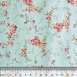 Отрез ткани 50х50 см "Цветочная классика на голубом" (Hobby and You)