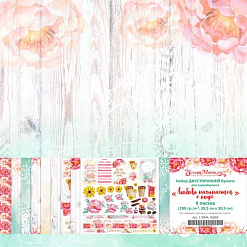 Набор бумаги 30,5х30,5 см "Любовь начинается с кофе", 9 листов (ScrapMania)