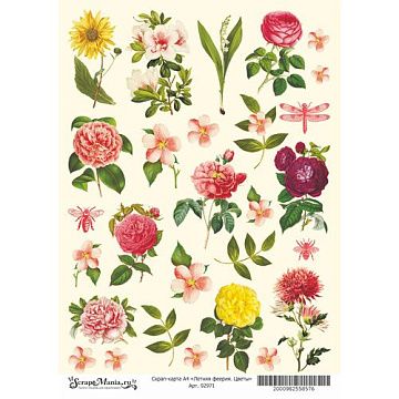 Скрап-карта А4 "Летняя феерия. Цветы" (ScrapMania)