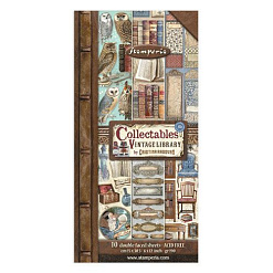 Набор бумаги 15х30 см "Vintage Library. Для вырезания" 10 листов (Stamperia)