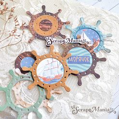 Нож "Рамка. Штурвал", 6х6 см (ScrapMania)