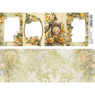 Лист с картинками 10х30 см "Затерянная среди роз. Карточки" (ScrapMania)