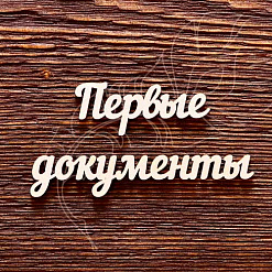 Украшение из чипборда "Надпись. Первые документы 3" (AL)