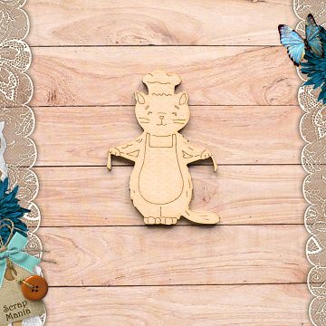 Деревянное украшение "Усатый поваренок. Кот в фартуке" (ScrapMania)