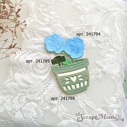 Нож "Уютная дача. Анютины глазки", 4,3х6,2 см (ScrapMania)