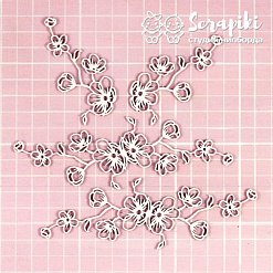 Чипборд "Сакура", 4,5х13,5 см (Scrapiki)