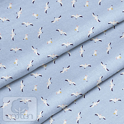 Отрез ткани 79х50 см "Чайки на голубом" (Cotton)