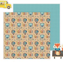 Бумага 20х20 см "Школьный. Глобус" (ScrapbookDesigns)