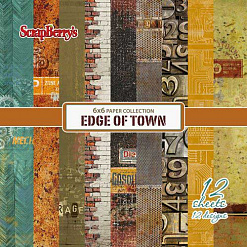 Набор бумаги 15х15 см "Edge of town. Гаражи", 12 листов (ScrapBerry's)