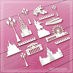 Чипборд "Достопримечательности Москвы", 5,8х4,4 см (СкрапМагия)