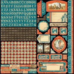 Набор наклеек 30х30 см "City scape. Городские пейзажи" (Graphic 45)
